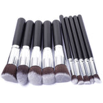 10 Pcs Silver/Golden Makeup Brush Set