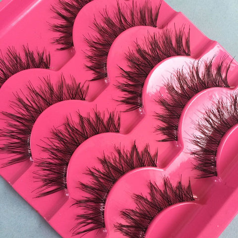 5 Pairs False Eyelashes Natural Soft Eye