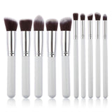 10 Pcs Silver/Golden Makeup Brush Set