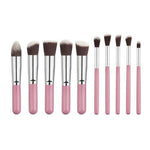 10 Pcs Silver/Golden Makeup Brush Set