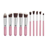 10 Pcs Silver/Golden Makeup Brush Set