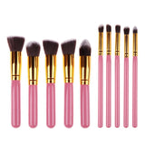 10 Pcs Silver/Golden Makeup Brush Set