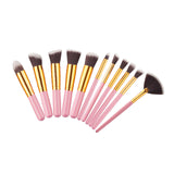 10 Pcs Silver/Golden Makeup Brush Set