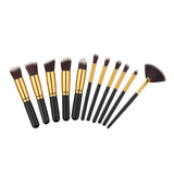 10 Pcs Silver/Golden Makeup Brush Set