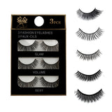 3 Pairs Natural False Eyelashes hion Makeup Tool